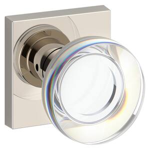 Passage Contemporary Crystal Lifetime Polished Nickel Hall/Closet Door Knob with Square Rose