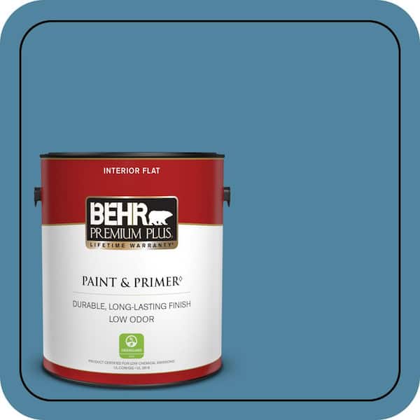 BEHR PREMIUM PLUS 1 gal. #S490-5 Jay Bird Flat Low Odor Interior Paint & Primer