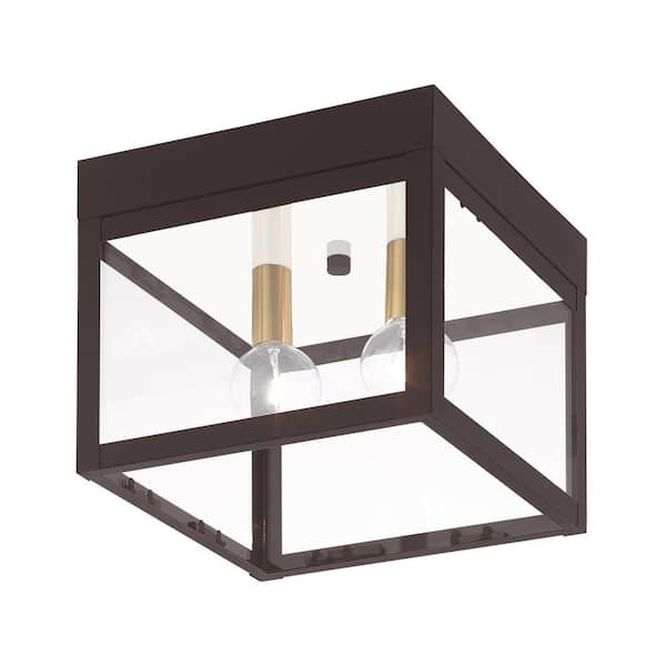 AVIANCE LIGHTING Creekview 2-Light Bronze Outdoor Flush Mount Light