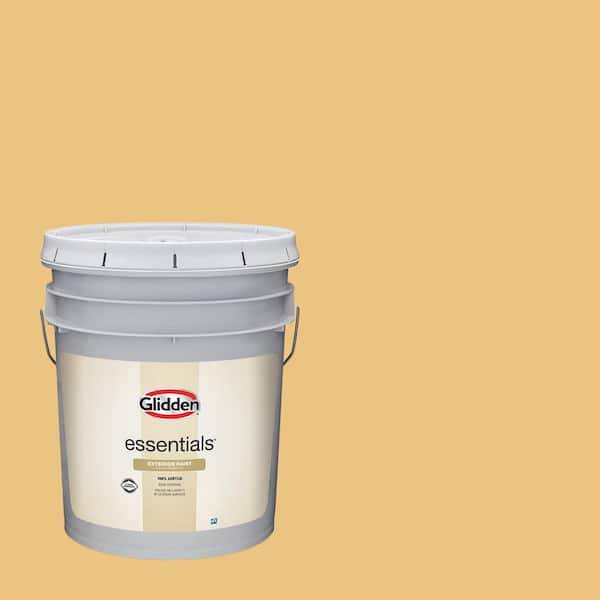 Glidden Essentials 5 gal. PPG1208-4 Gold Buff Flat/Matte Exterior Paint