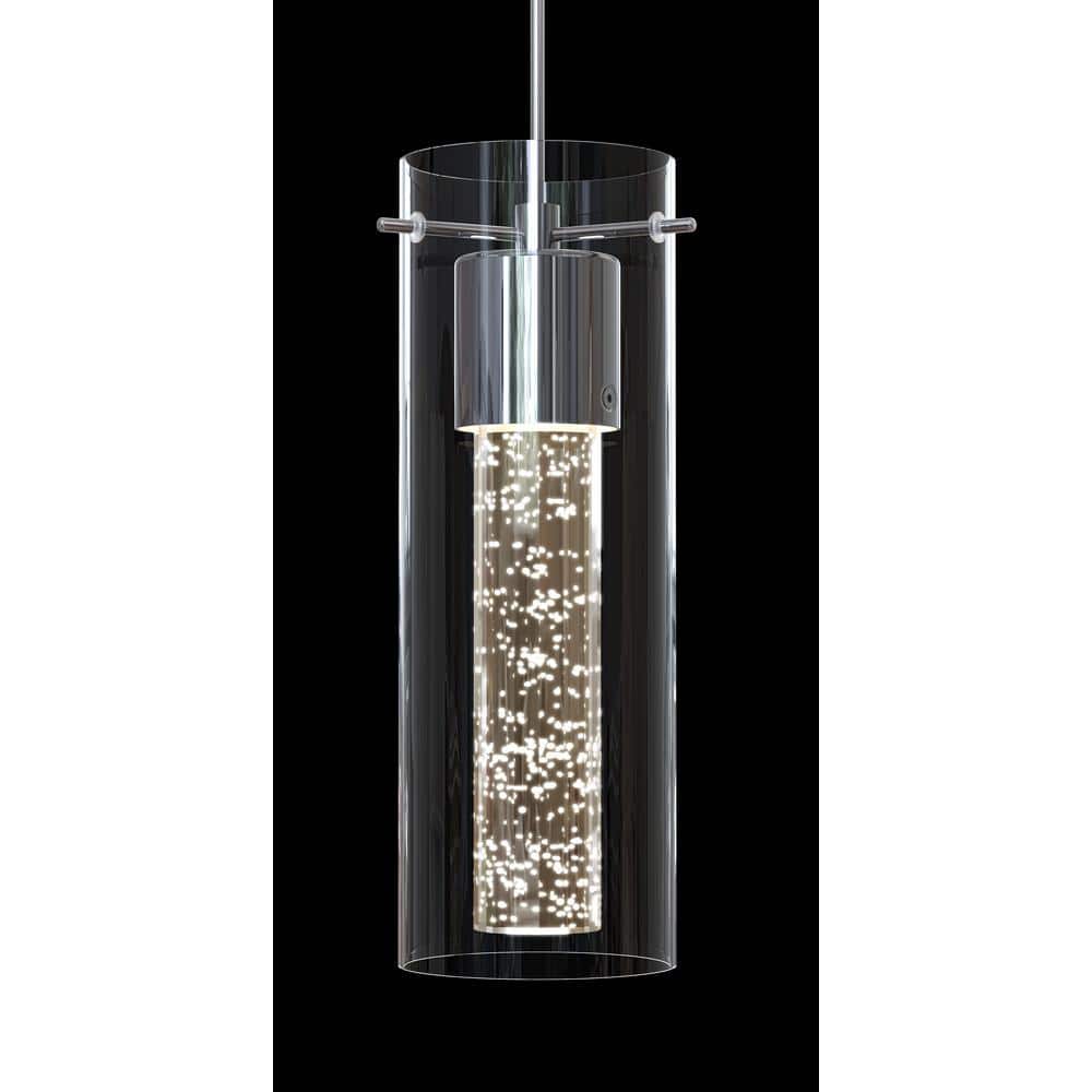 Artika Essence 1 Light Integrated LED Pendant Light Fixture Chrome