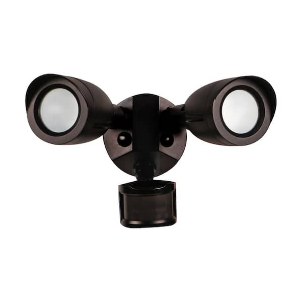 SATCO 125 -Watt Equivalent 1900 -Lumen 90 -Degree Bronze Motion Sensing Integrated LED Flood Light