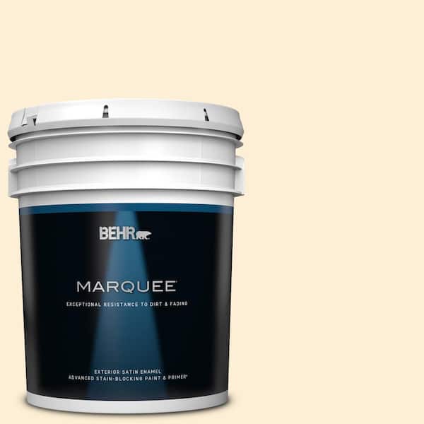 BEHR MARQUEE 5 gal. #310A-1 Ivory Invitation Satin Enamel Exterior Paint & Primer