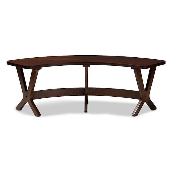 Baxton Studio Berlin Walnut Wood Dining Bench