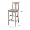 Dimension diagram of the bar stool showing height and width.