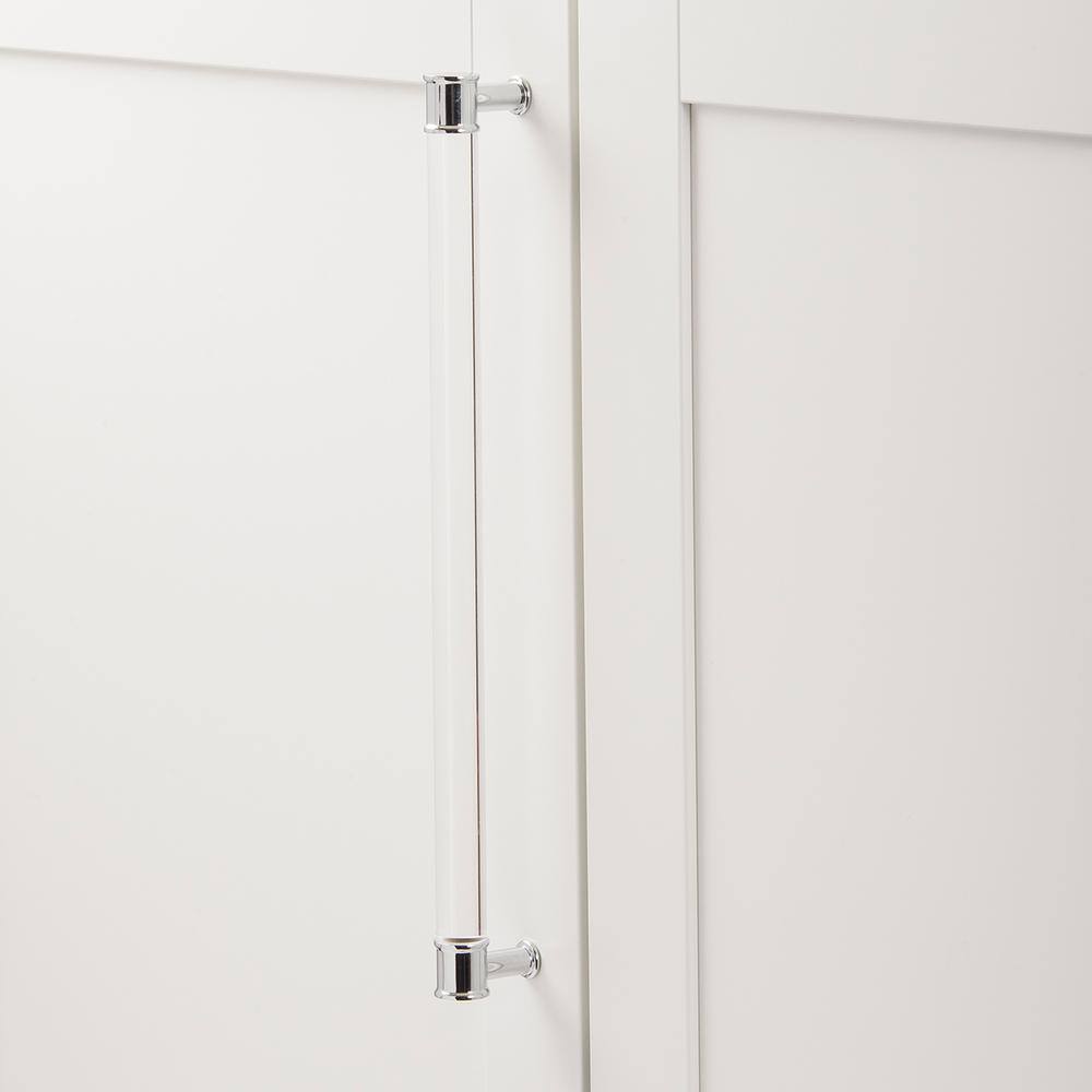 12-Inch Chrome and Clear Acrylic Modern Bar Handle