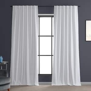 White Performance Linen 50 in. W x 108 in. L Rod Pocket Hotel Blackout Curtain (Single Panel)