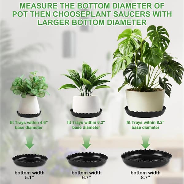 26 in. W x 2 in. H Black Wave Plastic Plant Saucer Durable Heavy Duty  Flower Pot Drip Trays (12-Pack) 07028FPH051 - The Home Depot