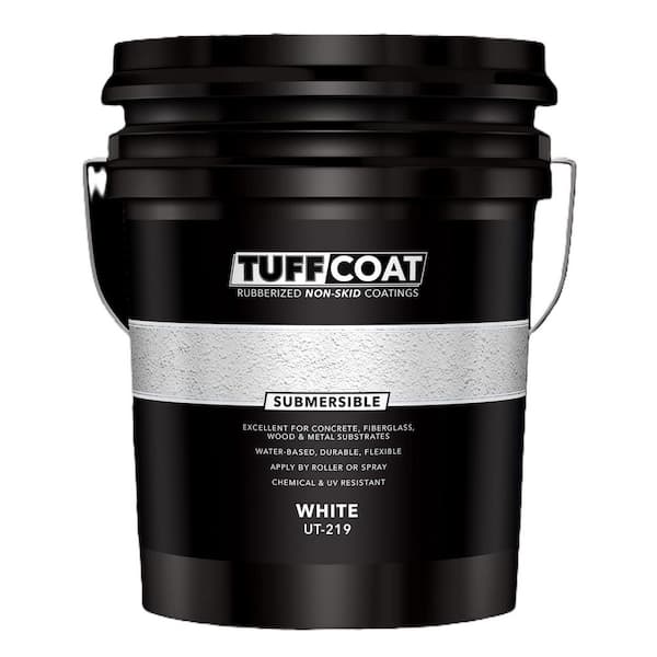 TUFF COAT UT-219 5-Gl White Interior/Exterior, Concrete/Wood/Fiberglass/Metal Paint, Basement/Garage/Deck/Pool Deck/Patio