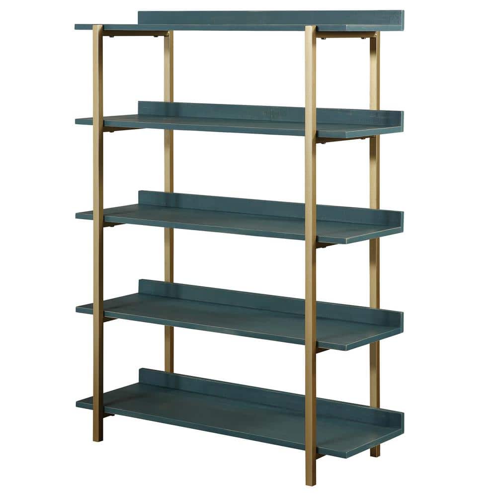 Furniture of America Genesis 57 in. Antique Blue 5- -Shelf