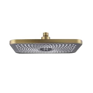 1-Spray Patterns 11.02 in. Ceiling Mount Fixed Shower Head in Brushed Gold