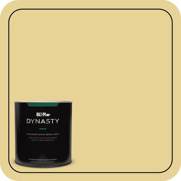 BEHR DYNASTY 1 qt. #390D-4 Honey Beige Semi-Gloss Enamel Interior Stain-Blocking Paint and Primer