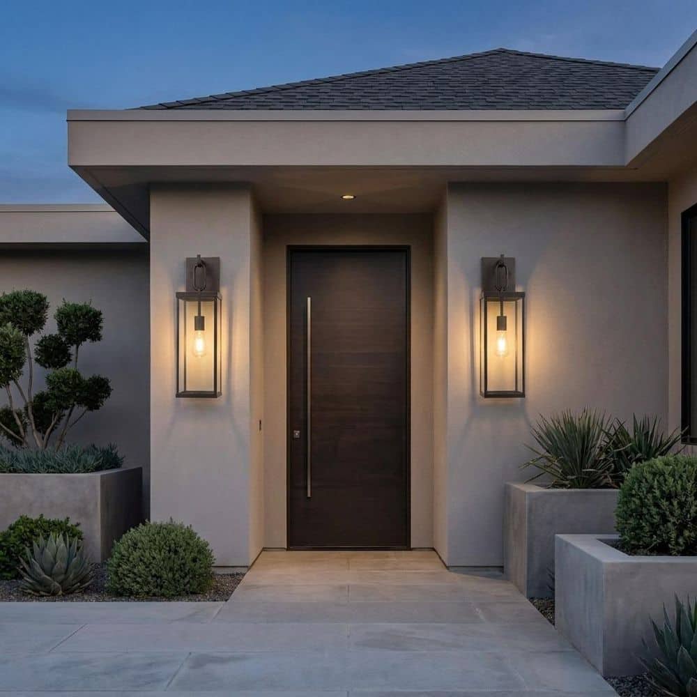 Rox 6.5 in. W 1-Light Antique Bronze Medium Hardwired Outdoor Wall Lantern Sconce with Clear Glass and No Bulb Included price history on PriceWatchPro