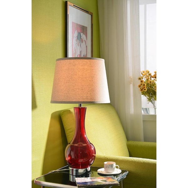 red living room table lamps