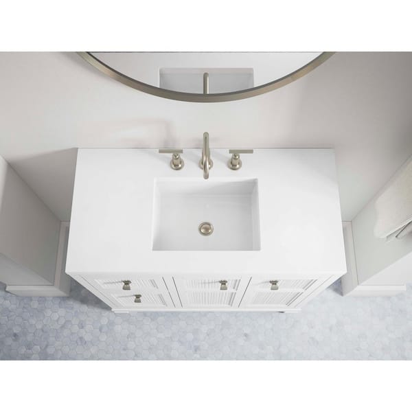 KOHLER Hearthaven 36.56in. Single Sink Freestanding White Bath Vanity with White Quartz Top Assembled
