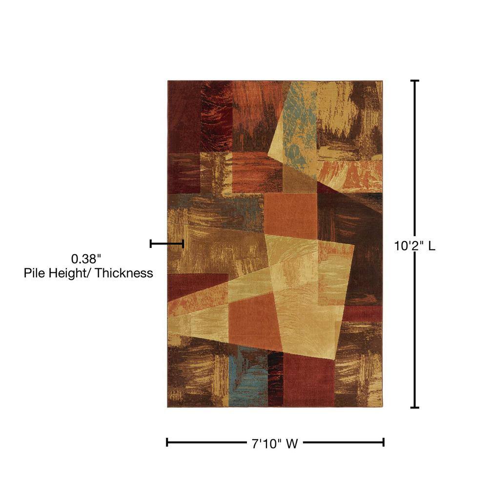 Catalina Bismark Geometric Brown and Beige Synthetic Area Rug