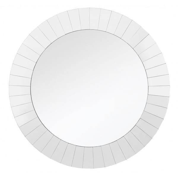 HomeRoots 35.38 in. W x 35.38 in. H Glass Silver Decorative Mirror