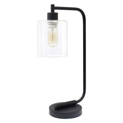 Simple Designs 19 In Bronson Antique Style Black Industrial Iron Lantern Desk Lamp With Glass Shade Ld1036 Blk The Home Depot Black Industrial Iron Lantern Desk Lamp, Desk Lamp Glass Shade Replacement