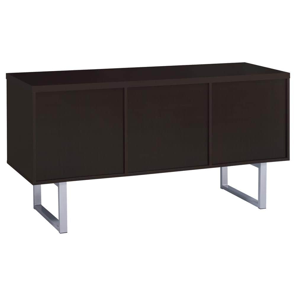 Contemporary 60'' Brown Home Office Desk with Filing Cabinet