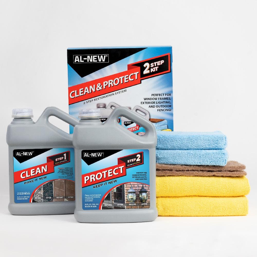 AL-NEW Aluminum Restoration Cleaning Solution | Clean & Restore Patio Furniture, Stainless Steel, and Other Household Metal Surfaces (32 Ounce Kit)