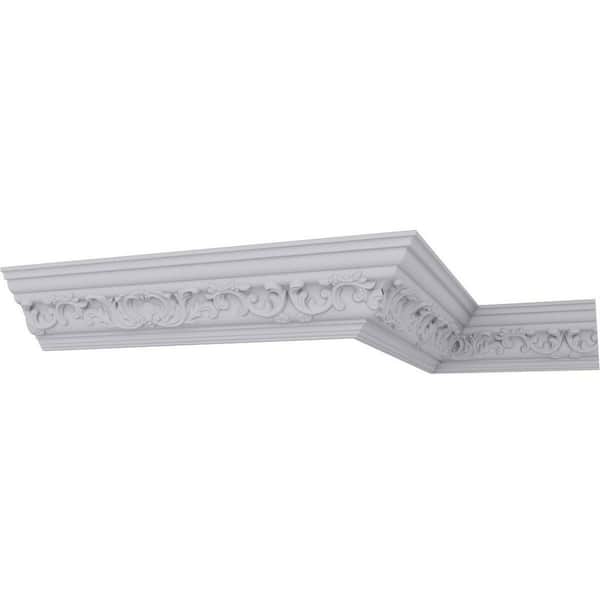 Ekena Millwork 4-5/8 in. x 4-1/2 in. x 94-1/2 in. Polyurethane Emery Crown Moulding