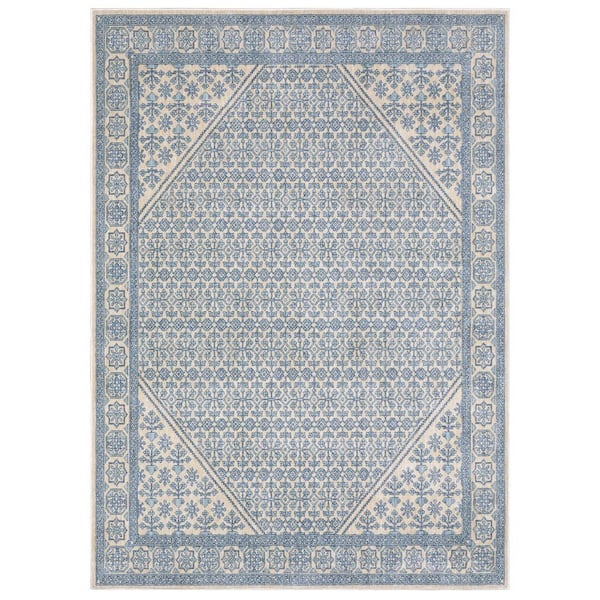Arlena Light Blue 8 ft. x 10 ft. Traditional Indoor Area Rug
