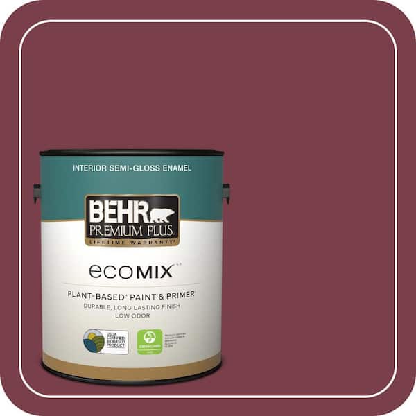 1 gal. #S-H-110 Wine Tasting Semi-Gloss Enamel EcoMix Plant-Based Interior Paint & Primer