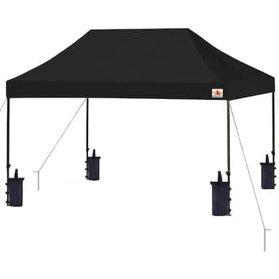 10 ft. x 10 ft. Black Pop Up Tent Commercial Instant Shelter