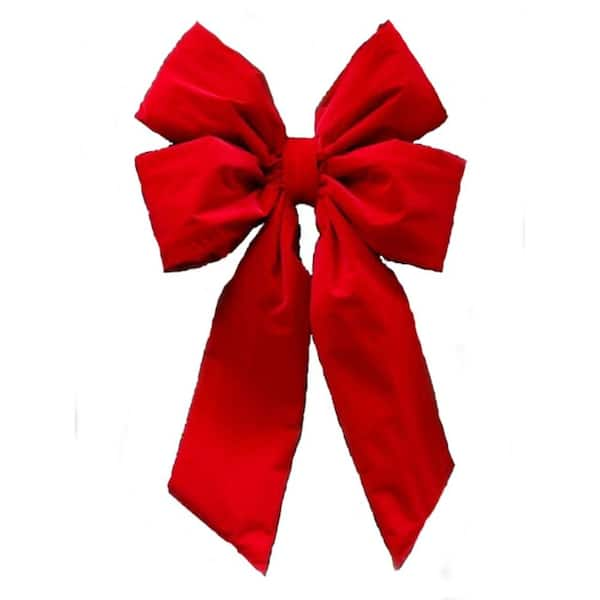 Home Accents Holiday 24 in. x 36 in. Commercial Red Velvet Bow