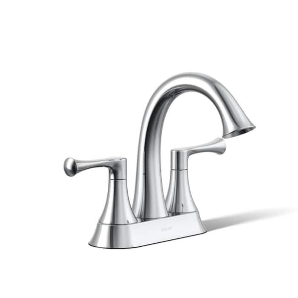 Buckley 4 in. Centerset Double Handle Bathroom Sink Faucet in Polished Chrome - 1.2 GPM