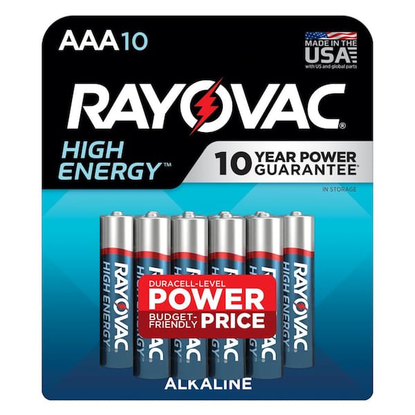 Rayovac High Energy AAA Batteries (10-Pack), Alkaline Triple A Batteries