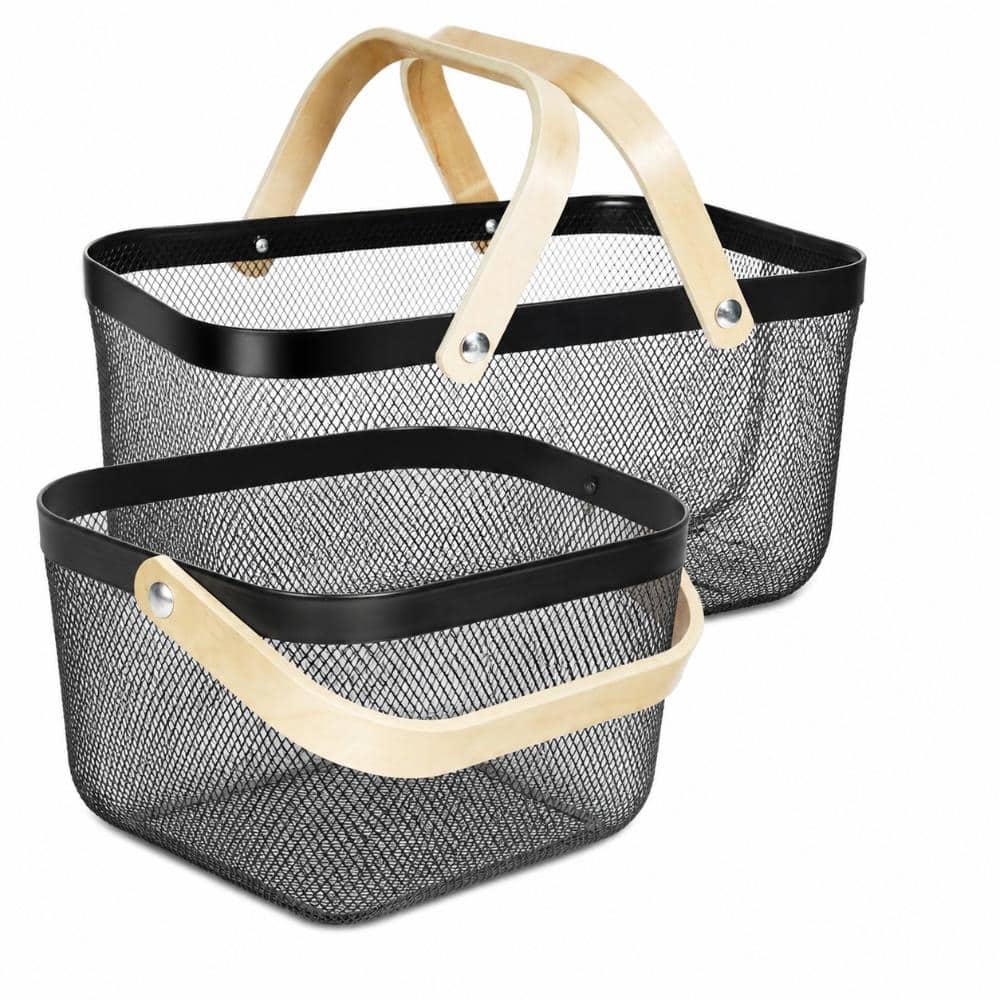 2-Pack Rectangular Metal Mesh Wire Garden Harvest Baskets with Handles for Vegetables, Fruits, Kitchen price history on PriceWatchPro
