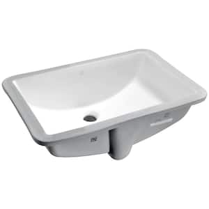 Pegasus Series 8.5 in. Ceramic Undermount Bathroom Sink Basin in White