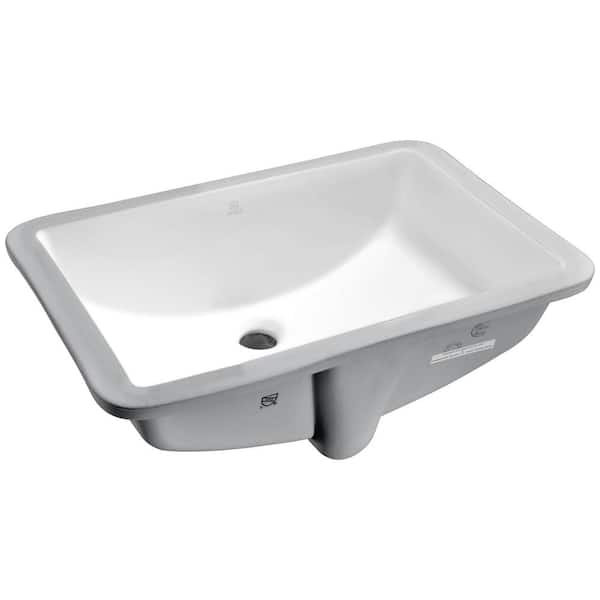 ANZZI Pegasus Series 8.5 in. Ceramic Undermount Bathroom Sink Basin in White