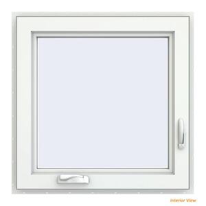 30 in. x 30 in. V-4500 Series Bronze FiniShield Vinyl Right-Handed Casement Window with Fiberglass Mesh Screen