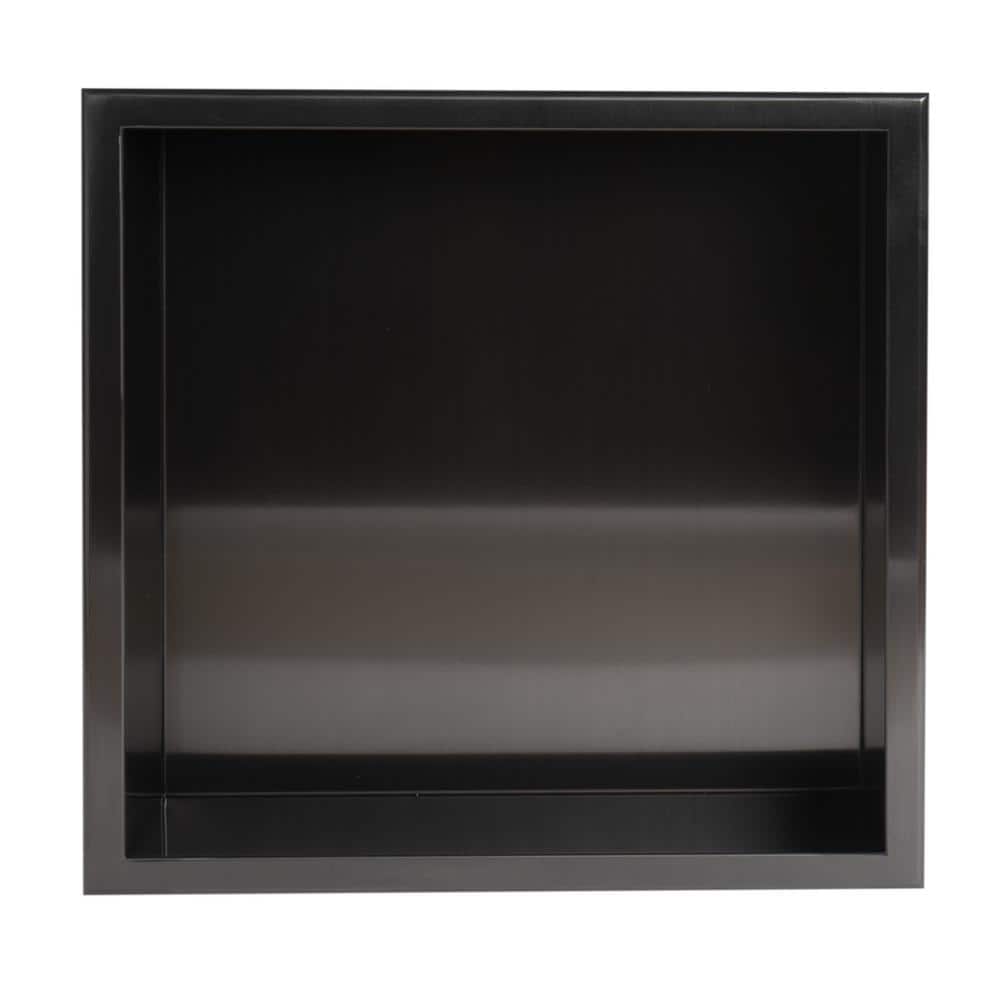 Brushed Black Stainless Steel Wall Mount Shower Niche