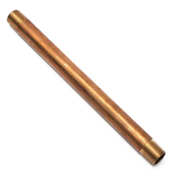1/2 in. x 10 in. MIP Brass Nipple Fitting (2-Pack)