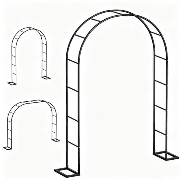 91.3 in. Garden Arch Trellis with Base, Metal Garden Trellis for Climbing Plants
