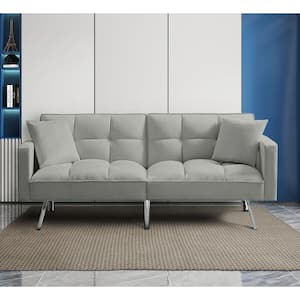 75 in. Light Grey Fabric 3-Seater Loveseat Modern Living Room Furniture Sofa  Removable Seat Cushion S915-3SEAT-LGRA - The Home Depot