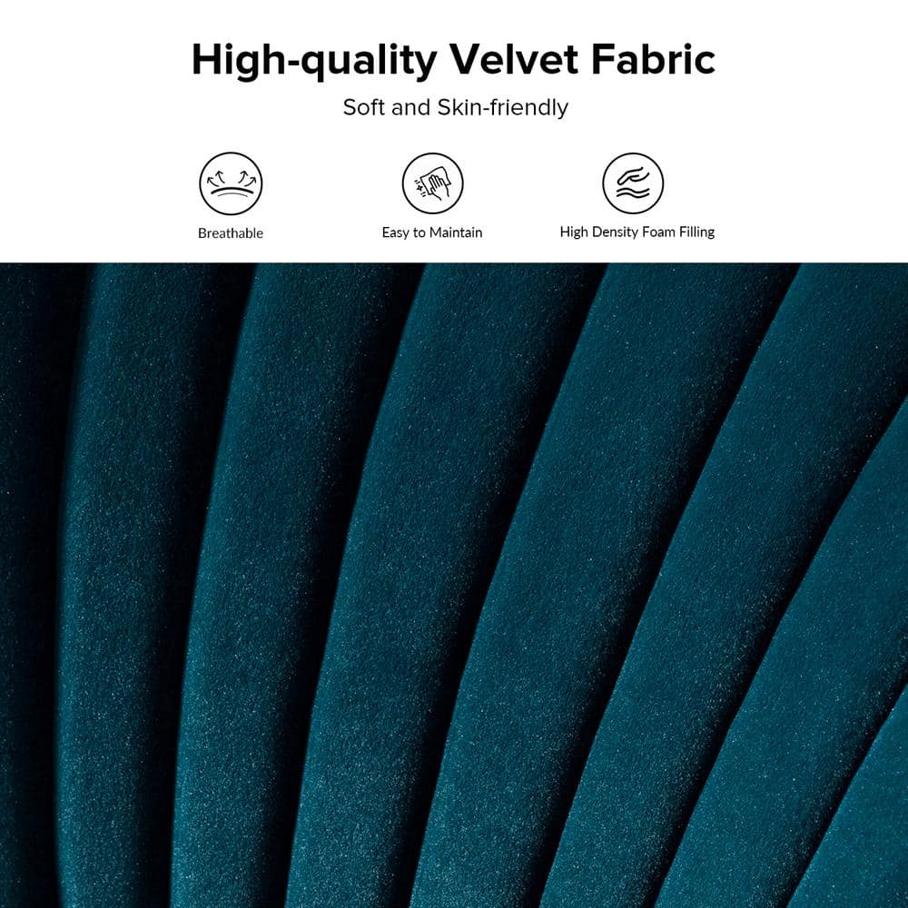 Teal Velvet Wingback Accent Chair with Gold Metal Legs