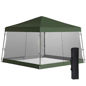 12 ft. x 12 ft. Green Pop Up Canopy, Foldable Canopy Tent with Carrying Bag
