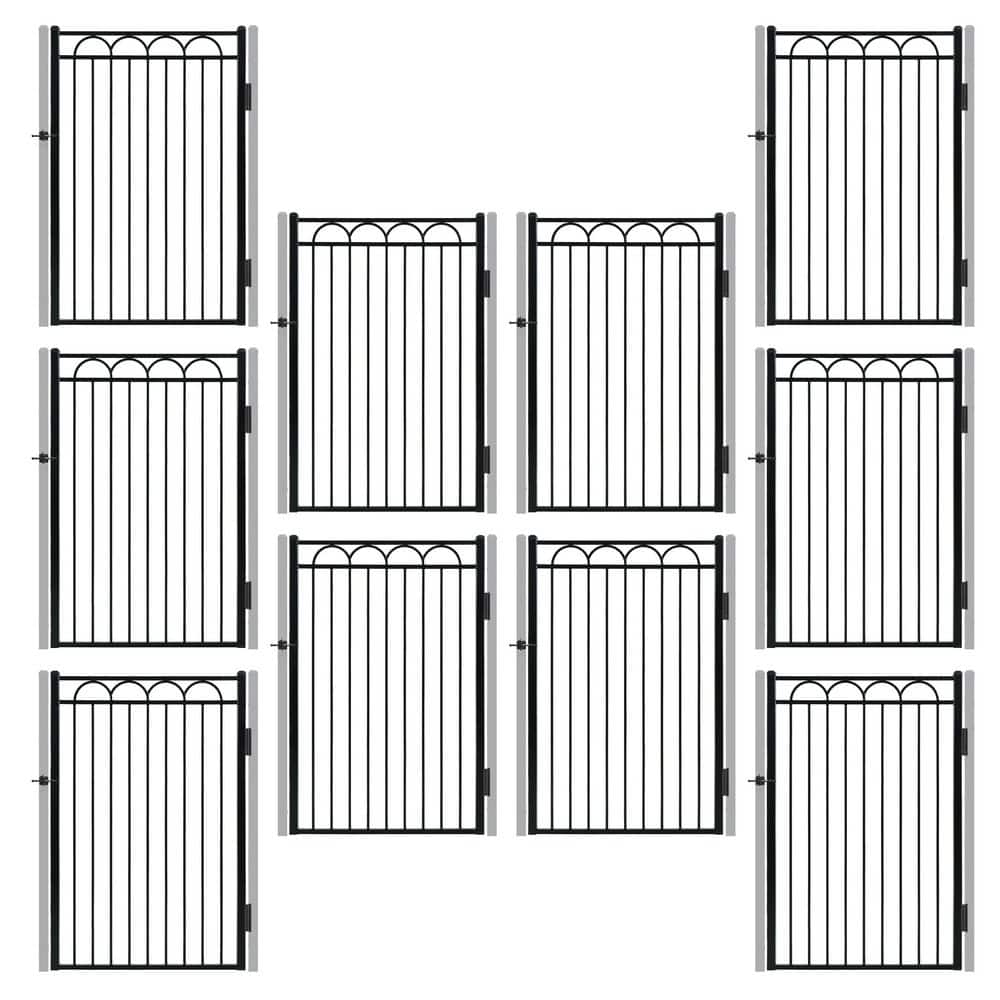 Anti-Rust 4 ft. x 6 ft. Black Steel Arc Flat Top Fence Gate (10-Pack) price history on PriceWatchPro
