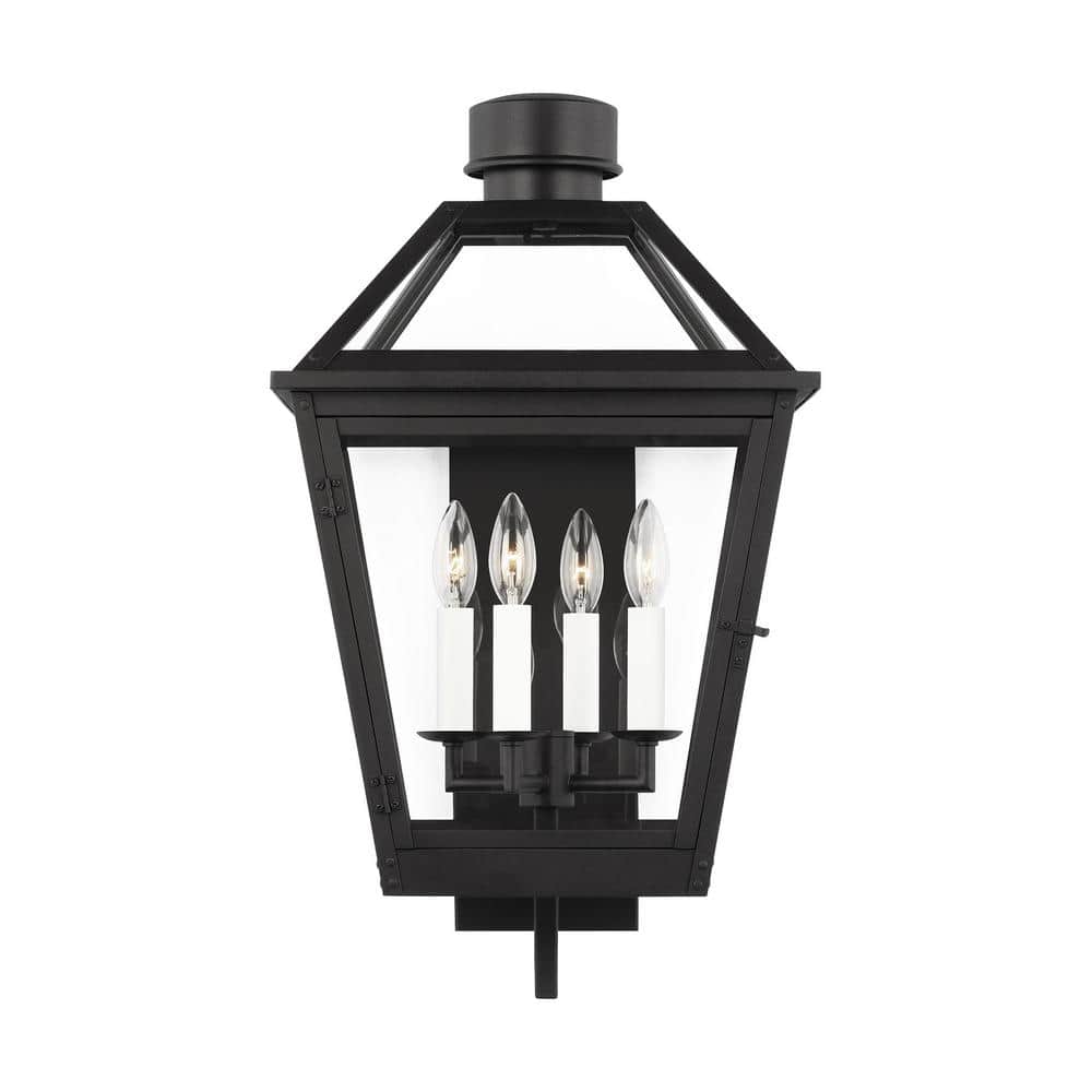 Hyannis 24.5" Textured Black Outdoor Lantern Wall Light