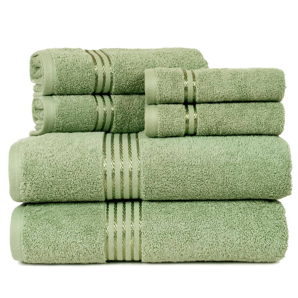 Cotton Bath Towels 6 Pack Cotton Towels, Aqua, 22 x 44 Inches