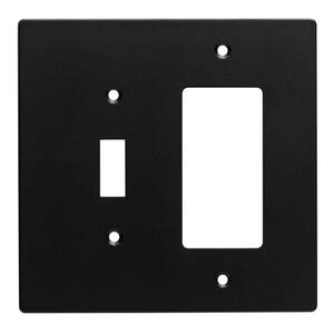 Black 2-Gang 1-Toggle/1-Decorator/Rocker Wall Plate (1-Pack)