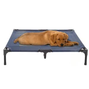 Large Navy Blue Elevated Pet Bed