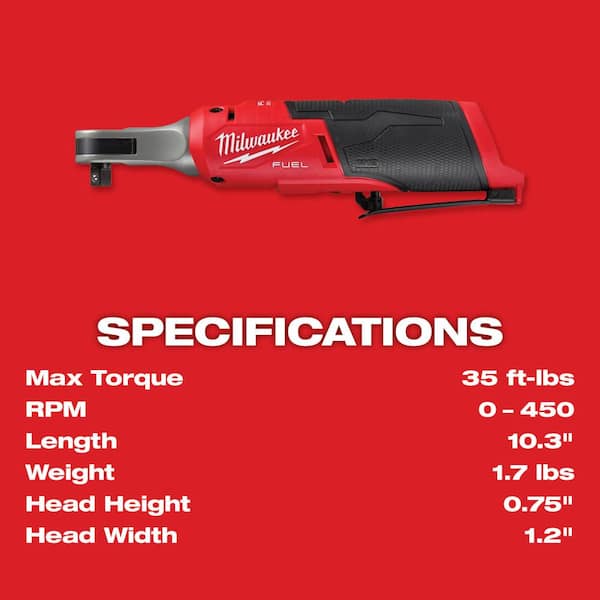 Milwaukee 2560-20 M12 Fuel 3/8 Extended Reach Ratchet (Tool Only) —  Coastal Tool