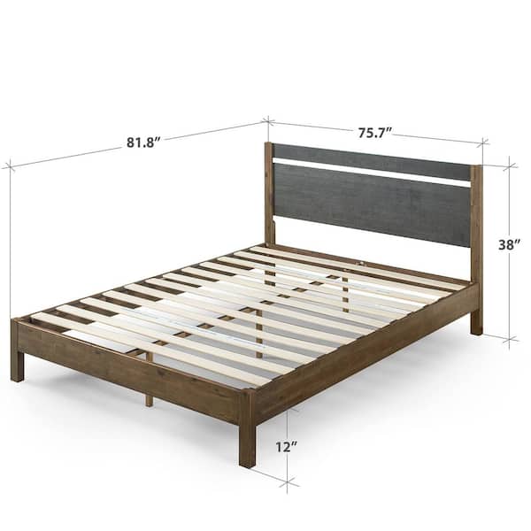 Zinus Stefan 12 In King Wood Platform Bed With Headboard Hd Swpbbh S12k The Home Depot Zinus Stefan 12 In King Wood Platform, King Bed Platform Frame