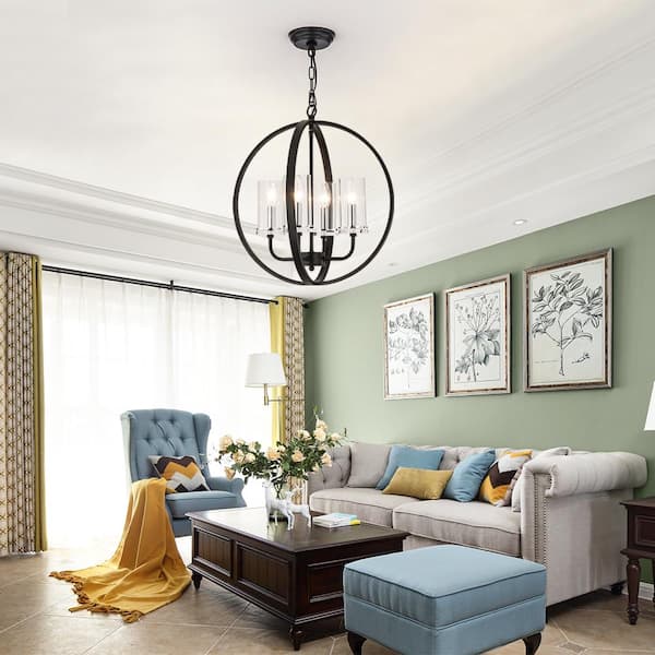 Wrought iron deals globe chandelier