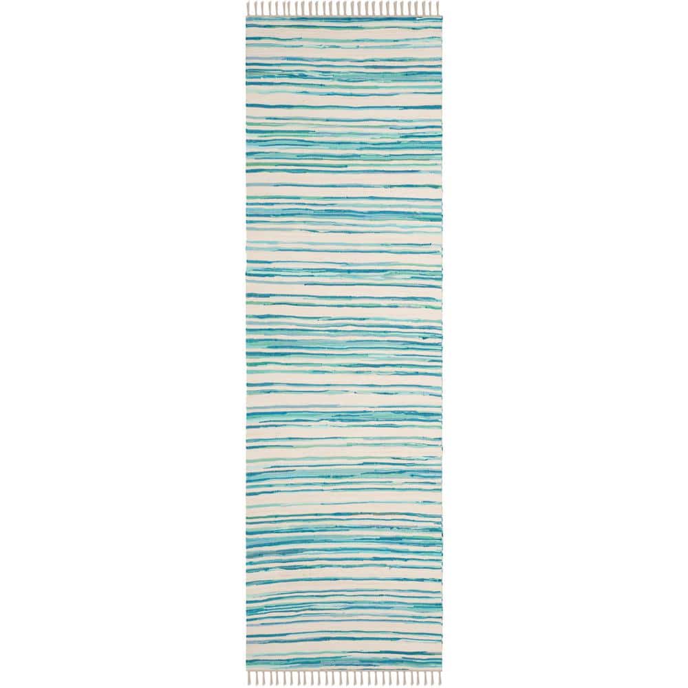 Rag Rug Ivory/Green 2 ft. x 6 ft. Striped Runner Rug price history on PriceWatchPro